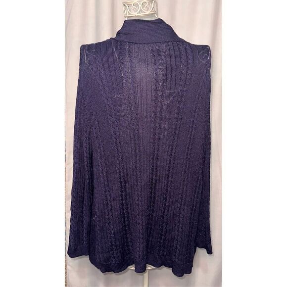 GREAT CONDITION Chicos Women's Ribbed Open Cardigan Blue size 3 (large) sweater/ - Picture 5 of 7